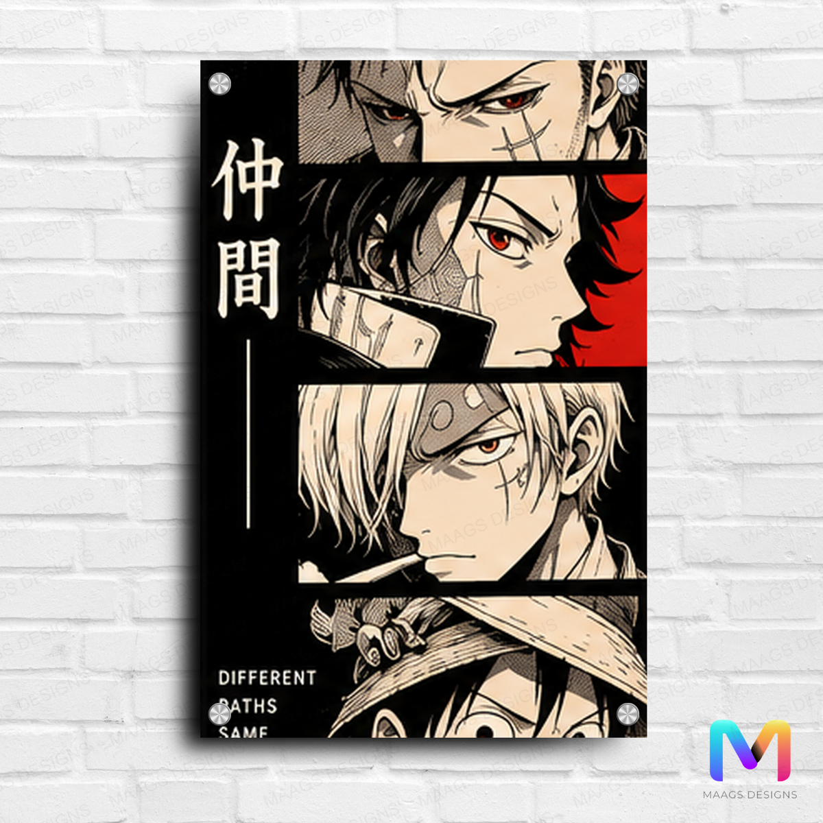 One Piece: Straw Hats Manga Theme - Premium Wall Art