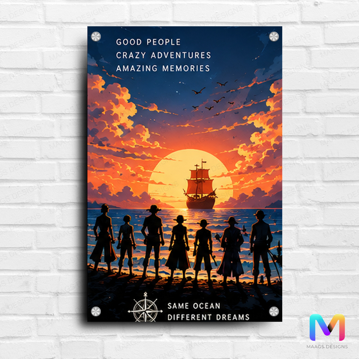 One Piece: Straw Hats Merry at Dawn - Premium Wall Art