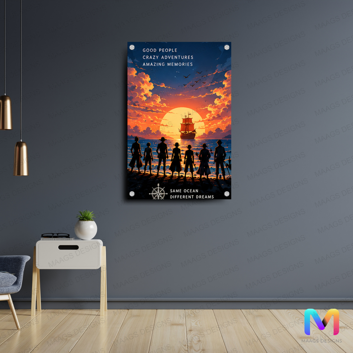One Piece: Straw Hats Merry at Dawn - Premium Wall Art