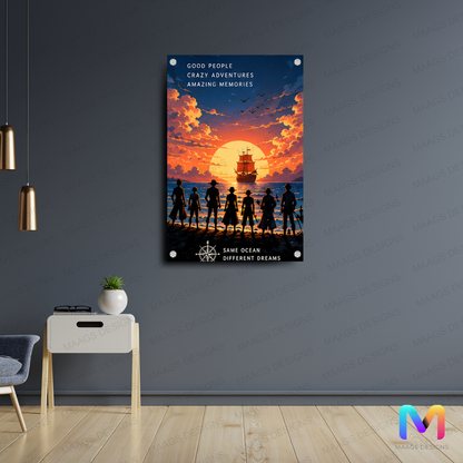 One Piece: Straw Hats Merry at Dawn - Premium Wall Art