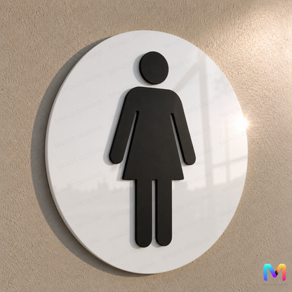 Classical Restroom Sign in Acrylic