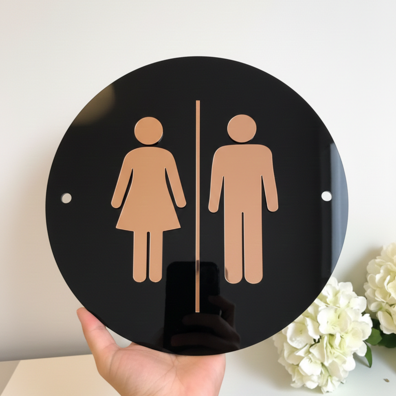 Classic Restroom Sign in Acrylic