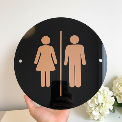 Classic Restroom Sign in Acrylic