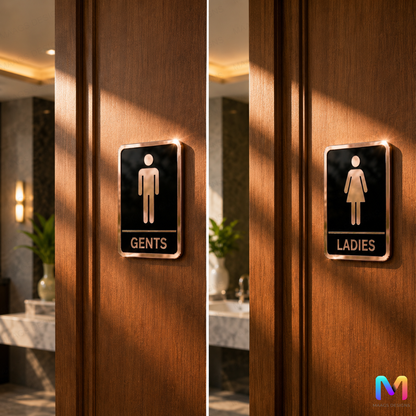 Aureus Restroom Sign Boards in Acrylic