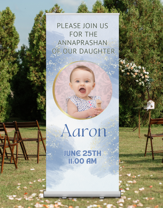 Annaprashan Banner Standee - Design #65 (With Stand) | Annaprashan Welcome Banner