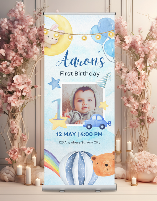 Birthday Banner Standee (with Stand) - Design #610 | Celebration Banner, Event Banner, Party Banner