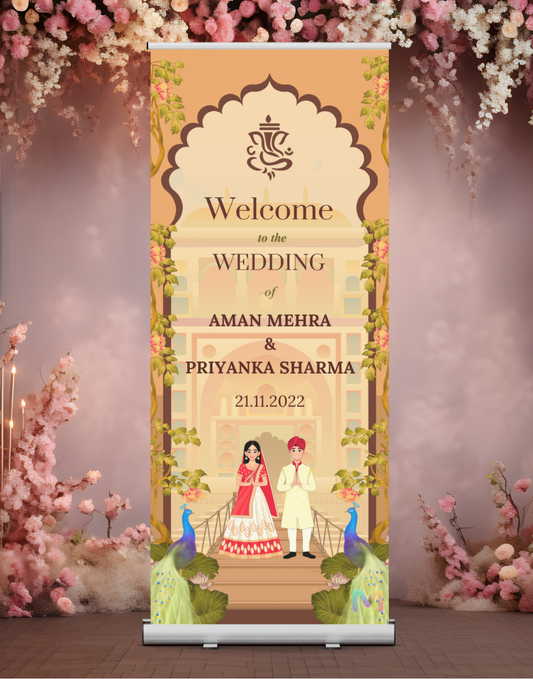 Wedding Banner Standee (with Stand) - Design #69 | Wedding Banner, Celebration Banner, Event Banner, Party Banner