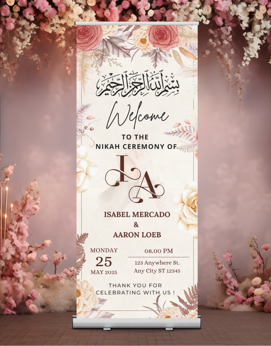 Wedding Banner Standee (with Stand) - Design #57 | Wedding Banner, Celebration Banner, Event Banner, Party Banner