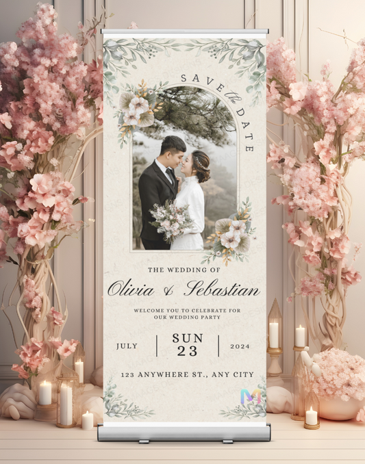 Wedding Banner Standee (with Stand) - Design #59 | Wedding Banner, Celebration Banner, Event Banner, Party Banner