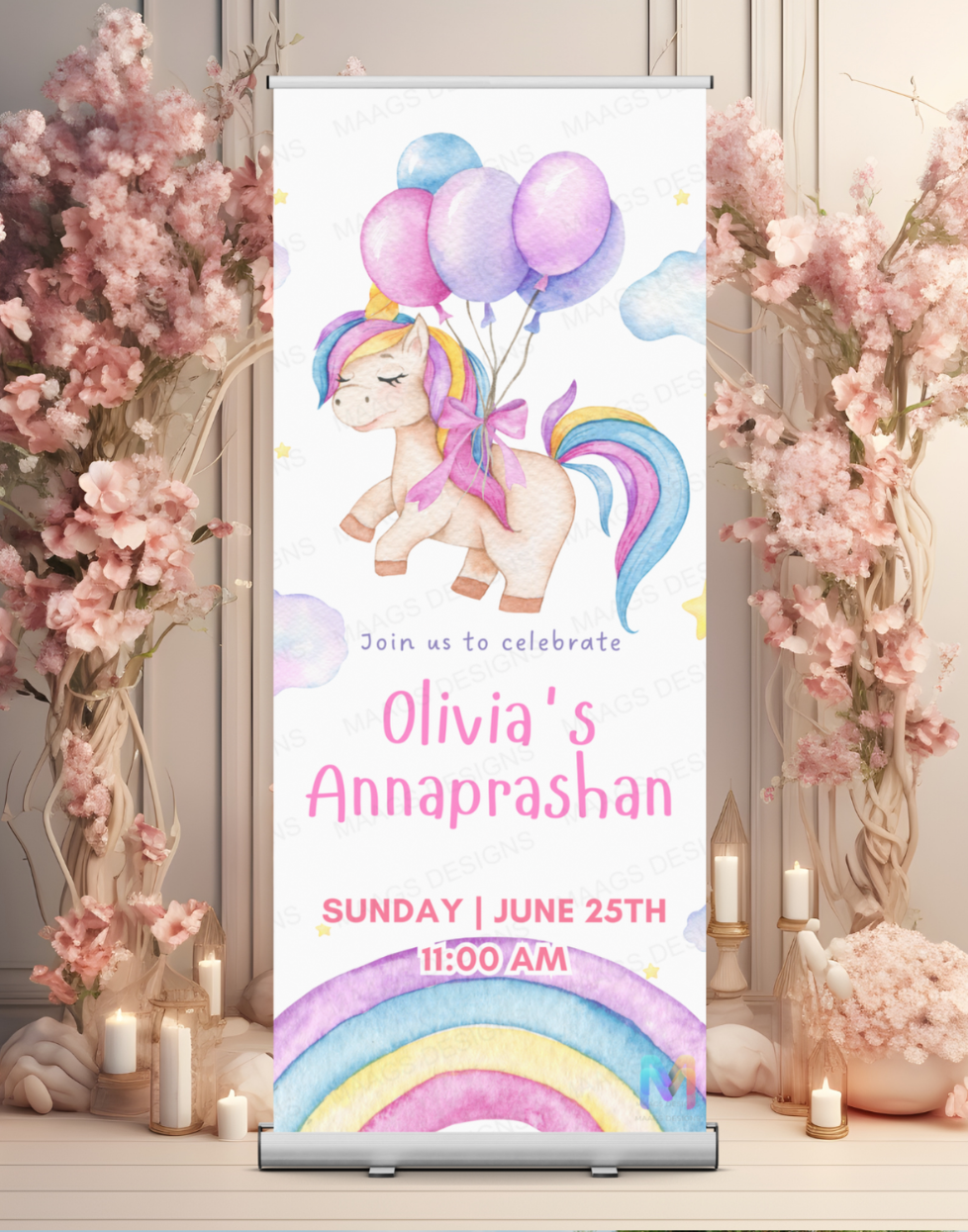 Annaprashan Banner Standee - Design #67 (With Stand) | Annaprashan Welcome Banner