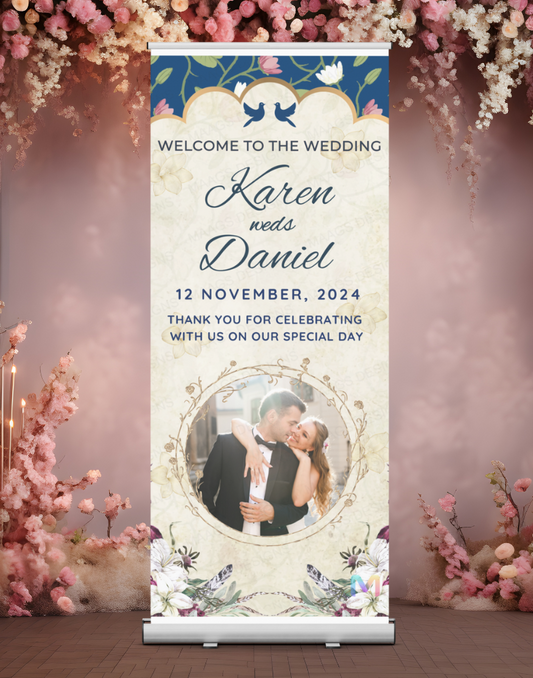 Wedding Banner Standee (with Stand) - Design #46 | Wedding Banner, Celebration Banner, Event Banner, Party Banner