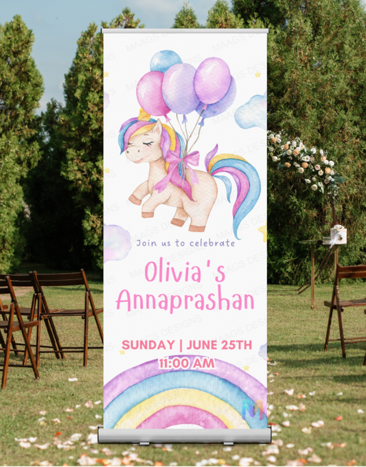 Annaprashan Banner Standee - Design #67 (With Stand) | Annaprashan Welcome Banner