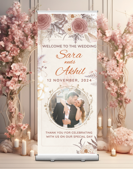 Wedding Banner Standee (with Stand) - Design #47 | Wedding Banner, Celebration Banner, Event Banner, Party Banner