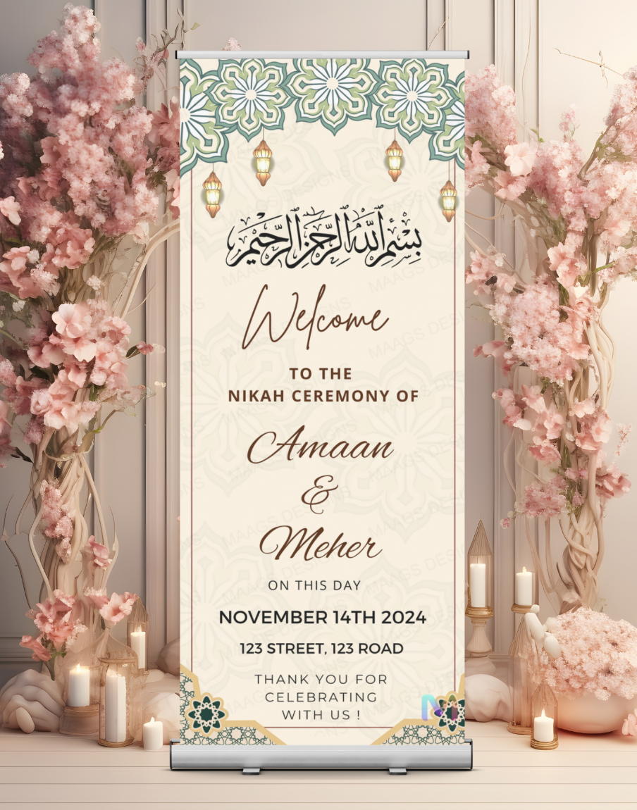 Wedding Banner Standee (with Stand) - Design #70 | Wedding Banner, Celebration Banner, Event Banner, Party Banner