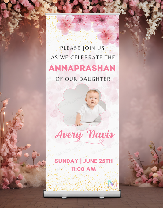 Annaprashan Banner Standee - Design #66 (With Stand) | Annaprashan Welcome Banner