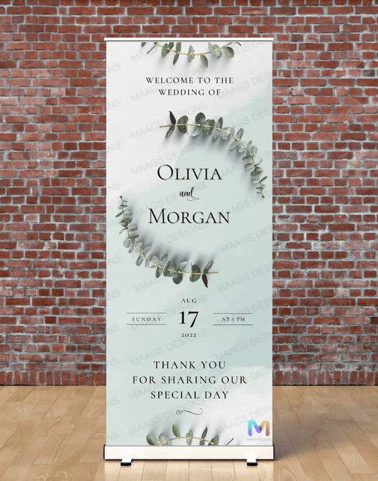 Wedding Banner Standee (with Stand) - Design #01 | Wedding Banner, Celebration Banner, Event Banner, Party Banner