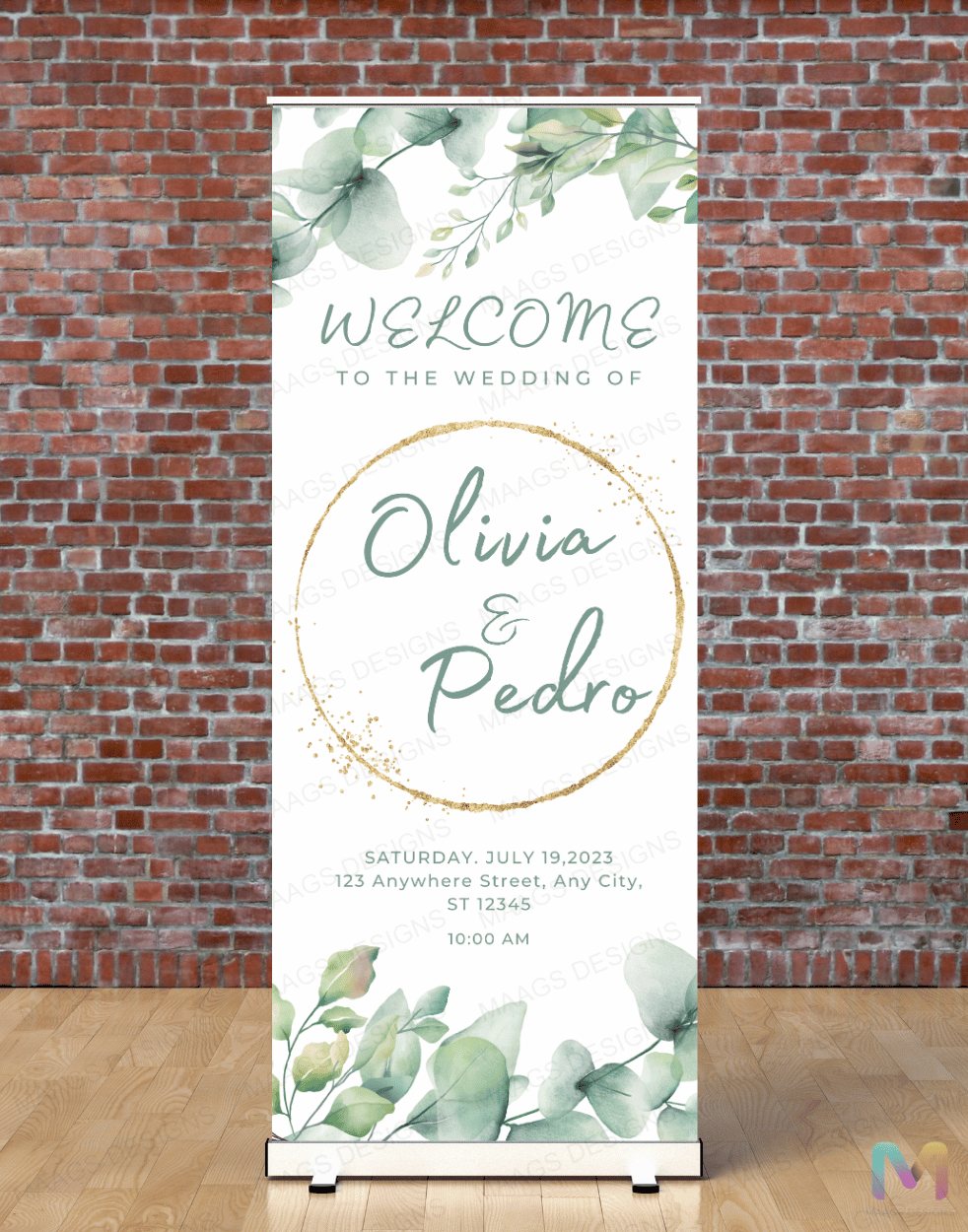 Wedding Banner Standee (with Stand) - Design #14 | Wedding Banner, Celebration Banner, Event Banner, Party Banner