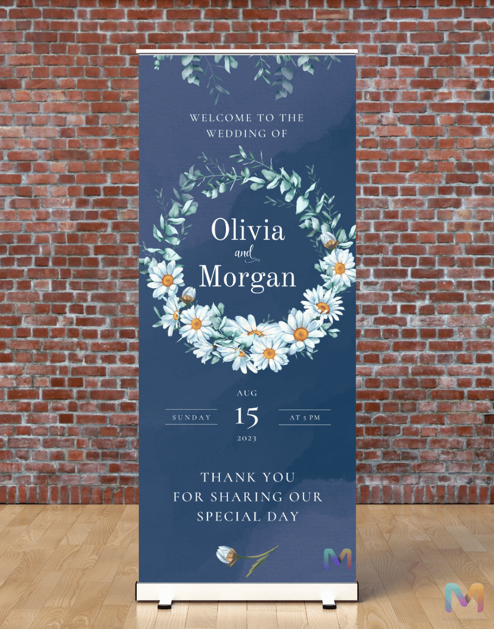 Wedding Banner Standee (with Stand) - Design #12 | Wedding Banner, Celebration Banner, Event Banner, Party Banner