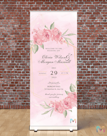 Wedding Banner Standee (with Stand) - Design #02 | Wedding Banner, Celebration Banner, Event Banner, Party Banner