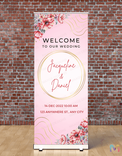 Wedding Banner Standee (with Stand) - Design #15 | Wedding Banner, Celebration Banner, Event Banner, Party Banner