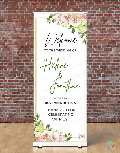 Wedding Banner Standee (with Stand) - Design #20 | Wedding Banner, Celebration Banner, Event Banner, Party Banner