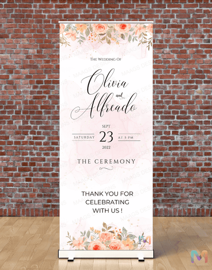 Wedding Banner Standee (with Stand) - Design #09 | Wedding Banner, Celebration Banner, Event Banner, Party Banner