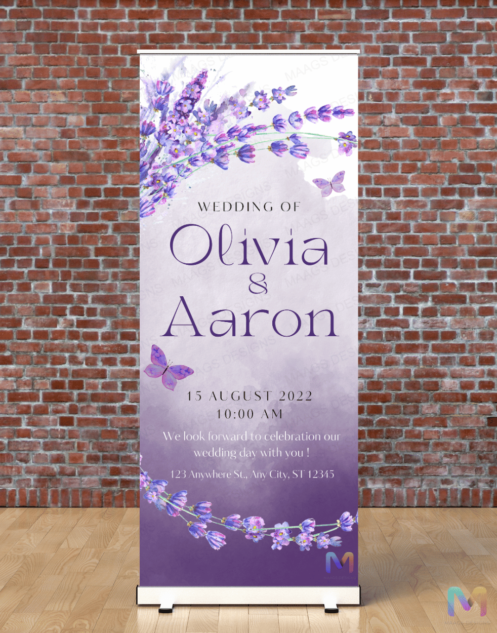 Wedding Banner Standee (with Stand) - Design #13 | Wedding Banner, Celebration Banner, Event Banner, Party Banner