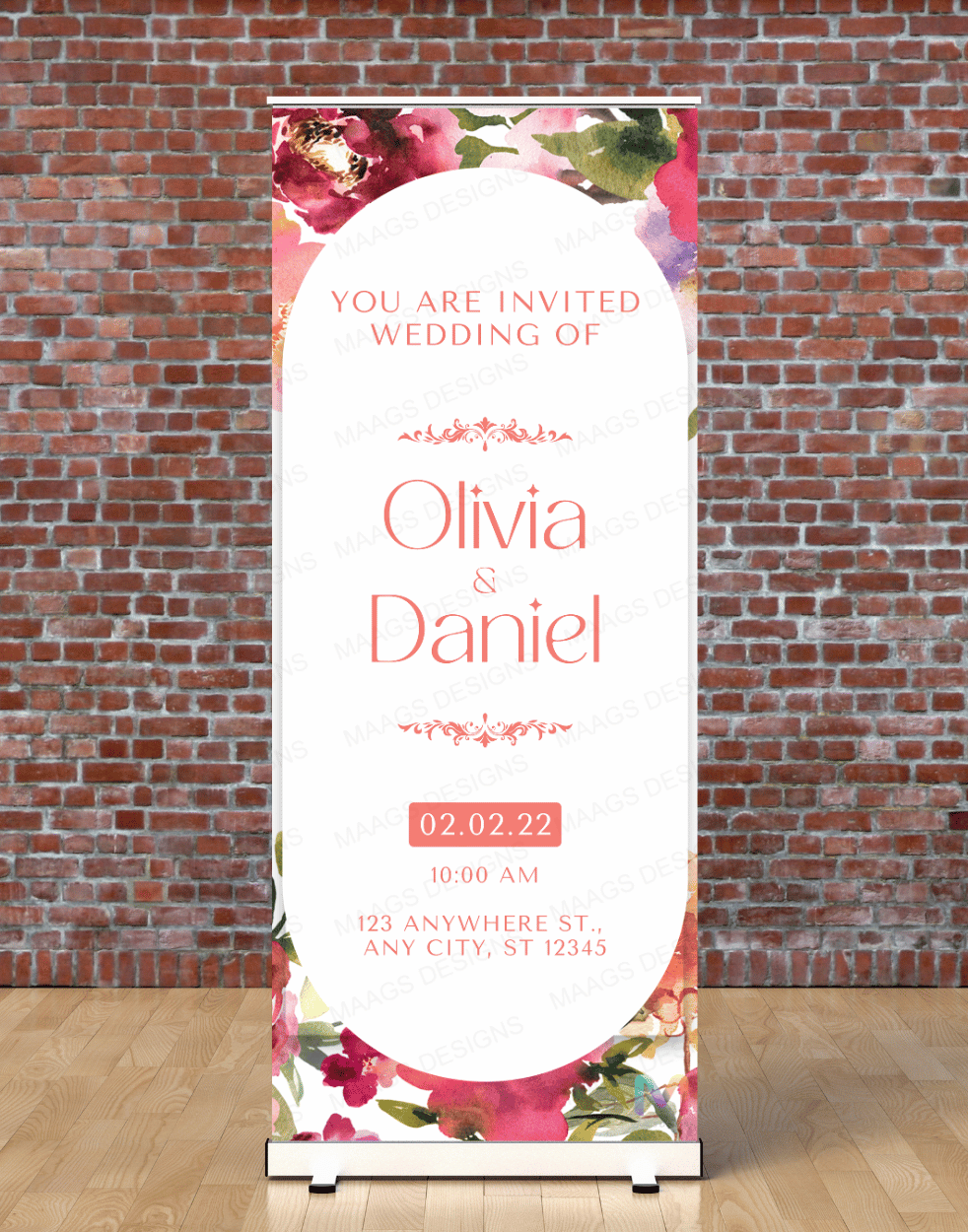 Wedding Banner Standee (with Stand) - Design #17 | Wedding Banner, Celebration Banner, Event Banner, Party Banner