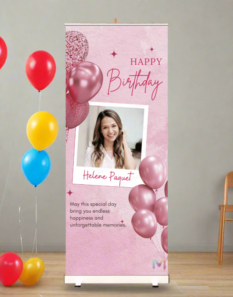 Birthday Banner Standee (with Stand) - Design #25 | Celebration Banner, Event Banner, Party Banner