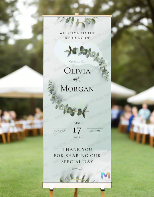 Wedding Banner Standee (with Stand) - Design #01 | Wedding Banner, Celebration Banner, Event Banner, Party Banner