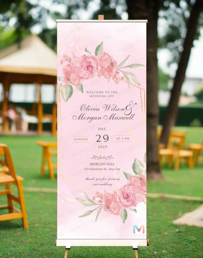 Wedding Banner Standee (with Stand) - Design #02 | Wedding Banner, Celebration Banner, Event Banner, Party Banner