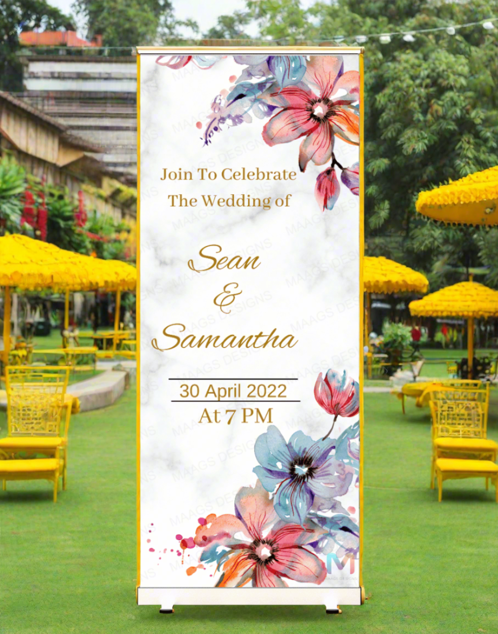 Wedding Banner Standee (with Stand) - Design #06 | Wedding Banner, Celebration Banner, Event Banner, Party Banner