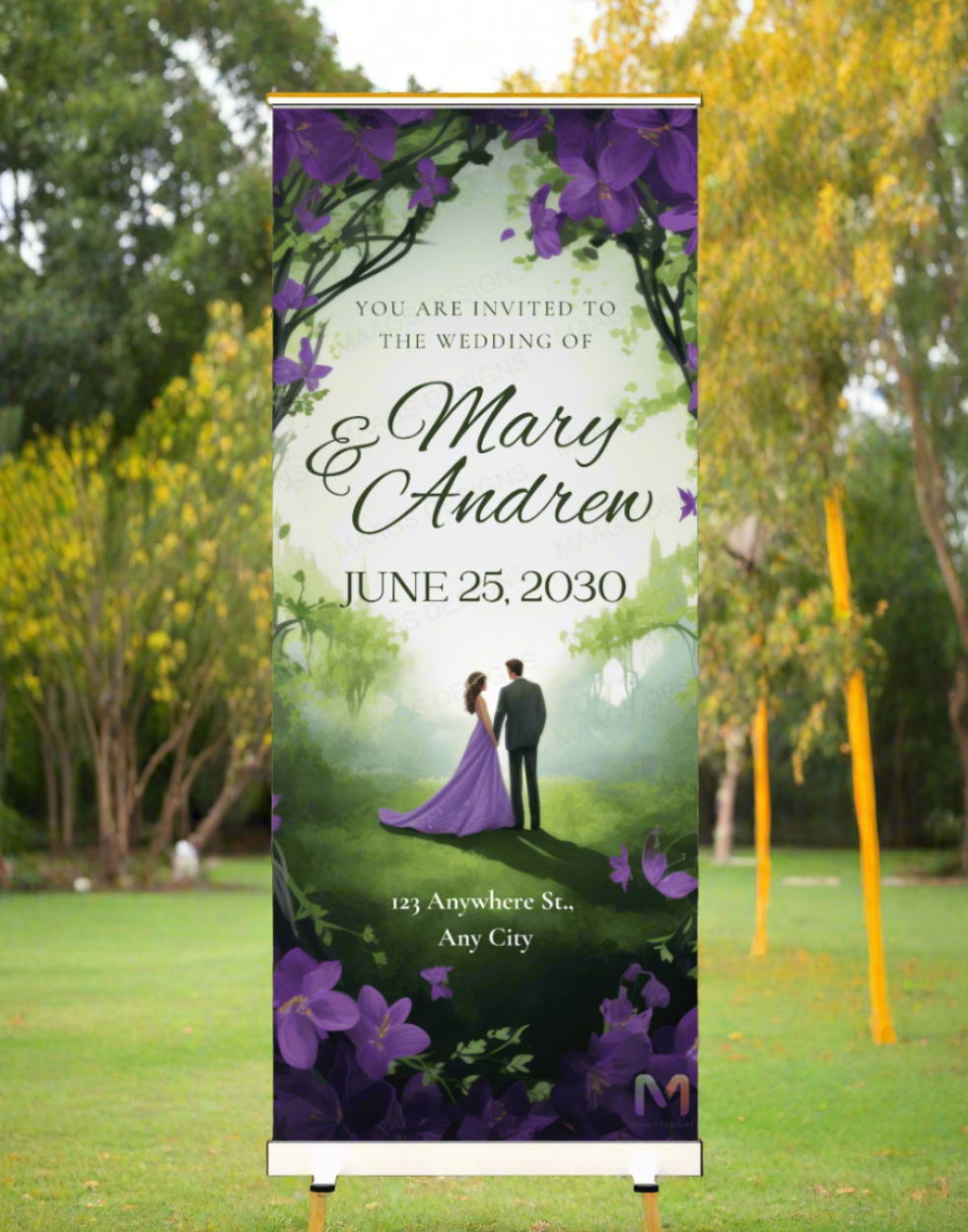 Wedding Banner Standee (with Stand) - Design #07 | Wedding Banner, Celebration Banner, Event Banner, Party Banner