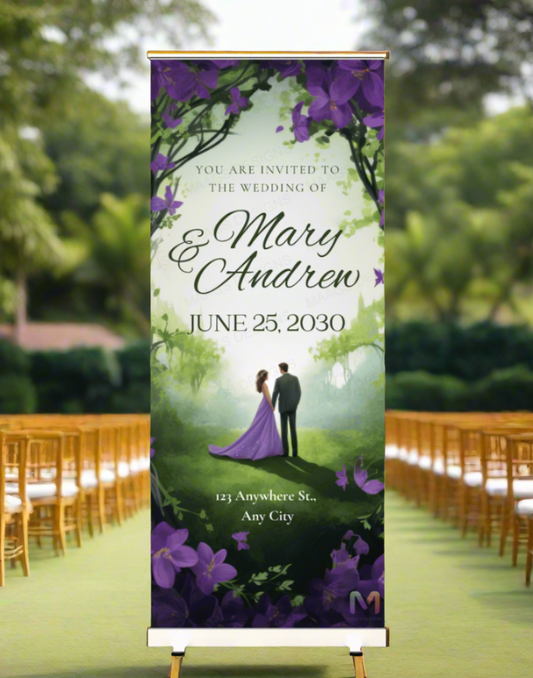 Wedding Banner Standee (with Stand) - Design #07 | Wedding Banner, Celebration Banner, Event Banner, Party Banner