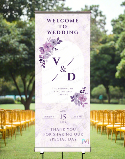 Wedding Banner Standee (with Stand) - Design #08 | Wedding Banner, Celebration Banner, Event Banner, Party Banner