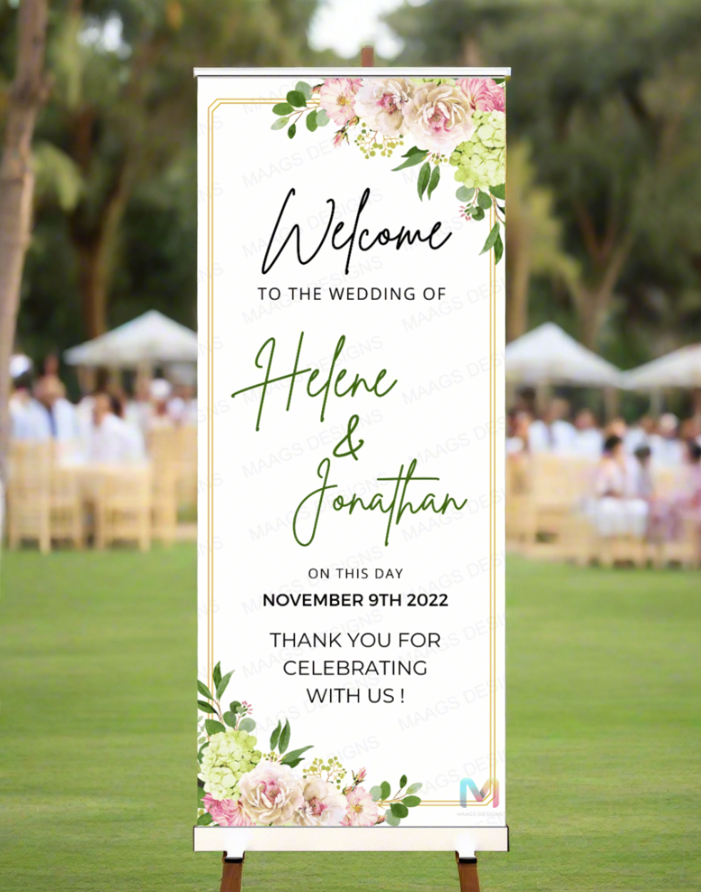 Wedding Banner Standee (with Stand) - Design #20 | Wedding Banner, Celebration Banner, Event Banner, Party Banner