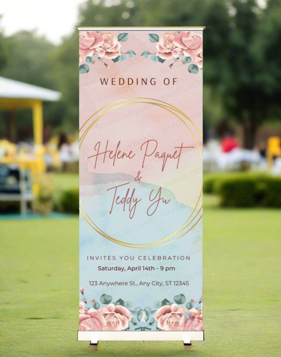 Wedding Banner Standee (with Stand) - Design #24 | Wedding Banner, Celebration Banner, Event Banner, Party Banner