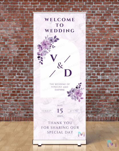 Wedding Banner Standee (with Stand) - Design #08 | Wedding Banner, Celebration Banner, Event Banner, Party Banner