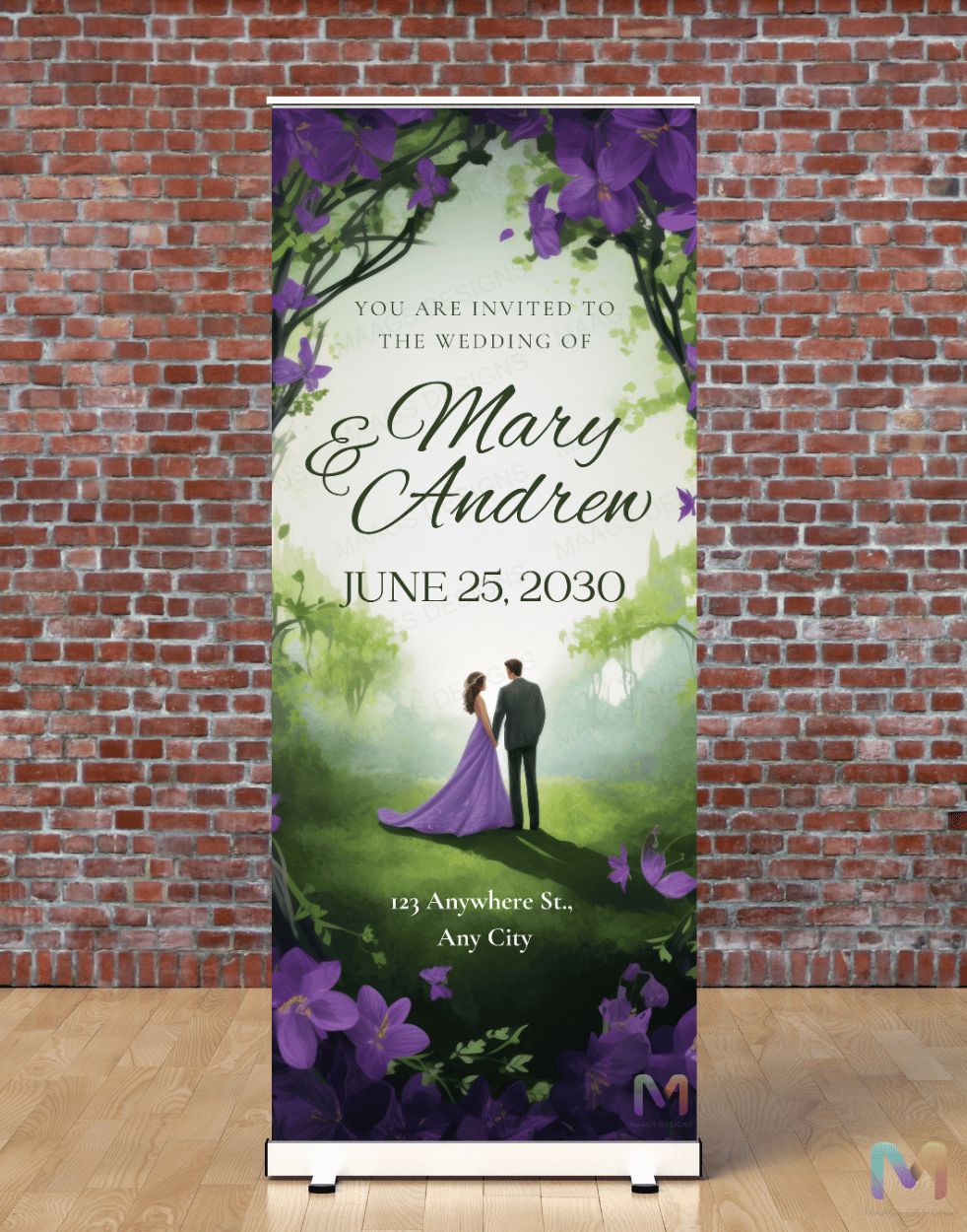 Wedding Banner Standee (with Stand)  - Design #07 | Wedding Banner, Celebration Banner, Event Banner, Party Banner