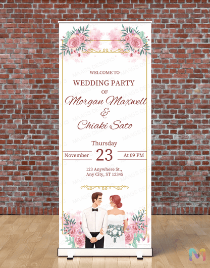 Wedding Banner Standee (with Stand) - Design #16 | Wedding Banner, Celebration Banner, Event Banner, Party Banner