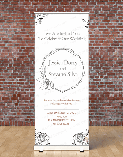 Wedding Banner Standee (with Stand) - Design #22 | Wedding Banner, Celebration Banner, Event Banner, Party Banner