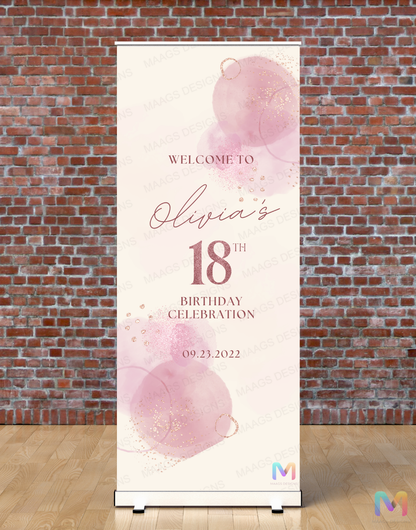 Birthday Banner Standee (with Stand) - Design #30 | Celebration Banner, Event Banner, Party Banner