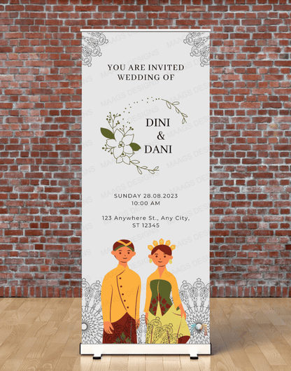 Wedding Banner Standee (with Stand) - Design #10 | Wedding Banner, Celebration Banner, Event Banner, Party Banner