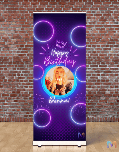 Birthday Banner Standee (with Stand) - Design #27 | Celebration Banner, Event Banner, Party Banner