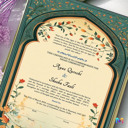 Nikahnama - Noor-e-Gul Nikahnama with Frame, Nikah Frames
