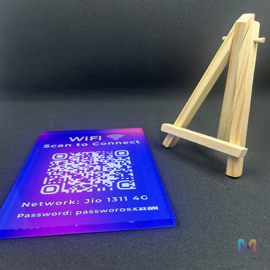 WiFi Code Block, Personalized WiFi Acrylic Block, Scan to Connect (with Stand)