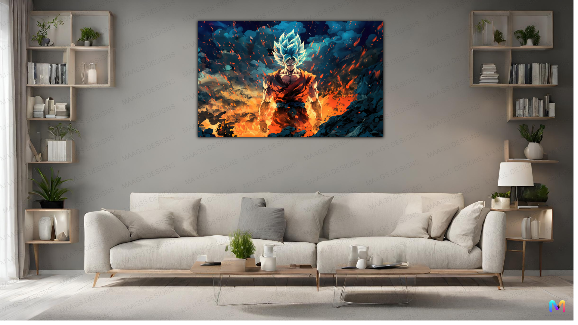 Goku - Dynamic Pose - Dragonball Z (Premium Acrylic Wall Poster)