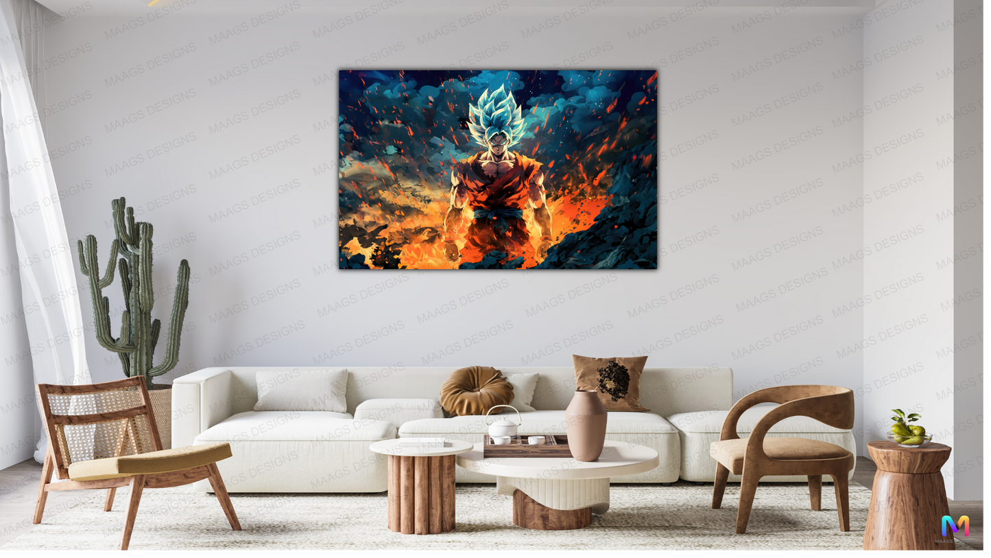 Goku - Dynamic Pose - Dragonball Z (Premium Acrylic Wall Poster)