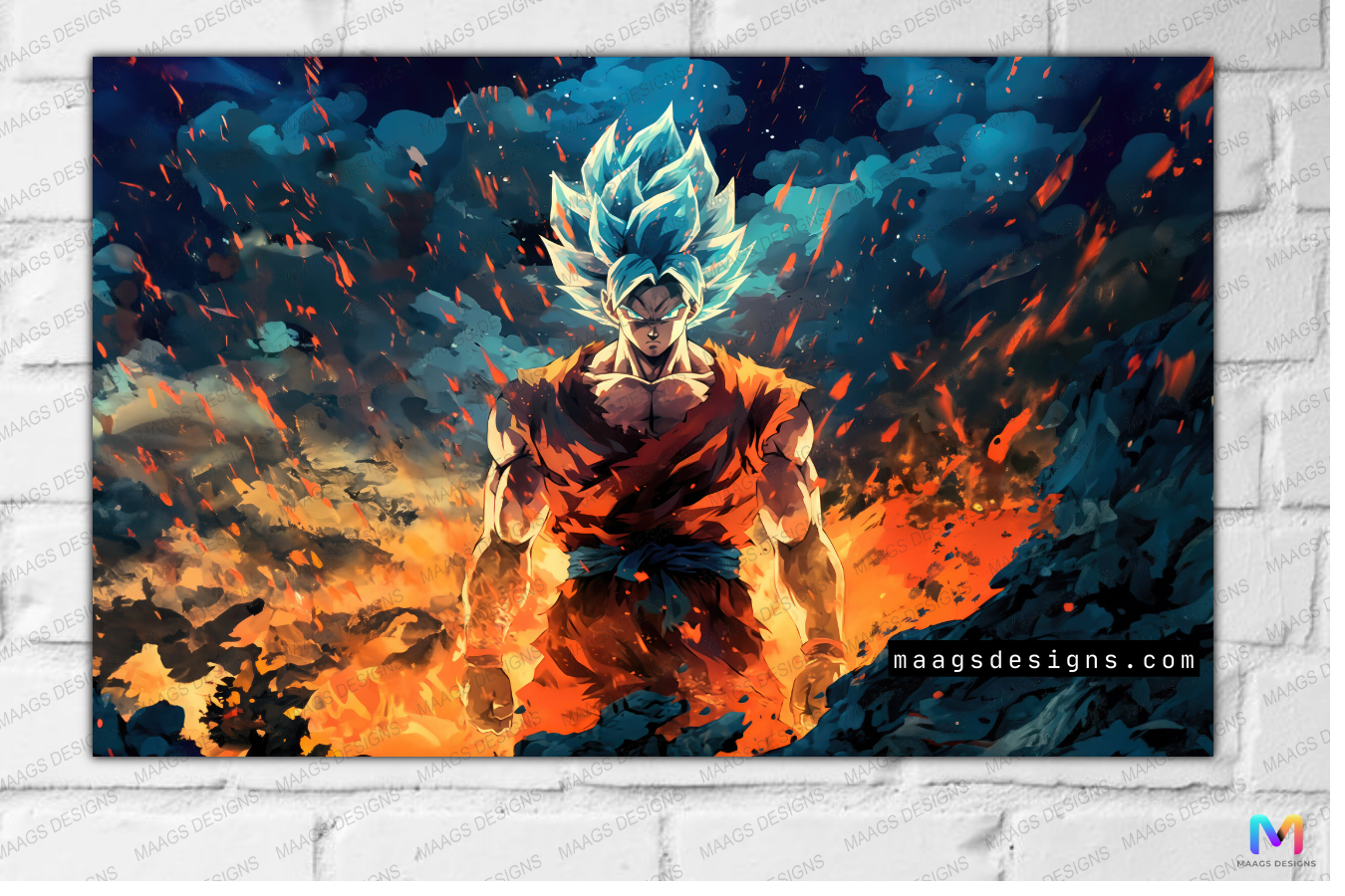 Maags Designs: Goku - Dynamic Pose - Dragonball Z (Premium Acrylic Wall Poster)