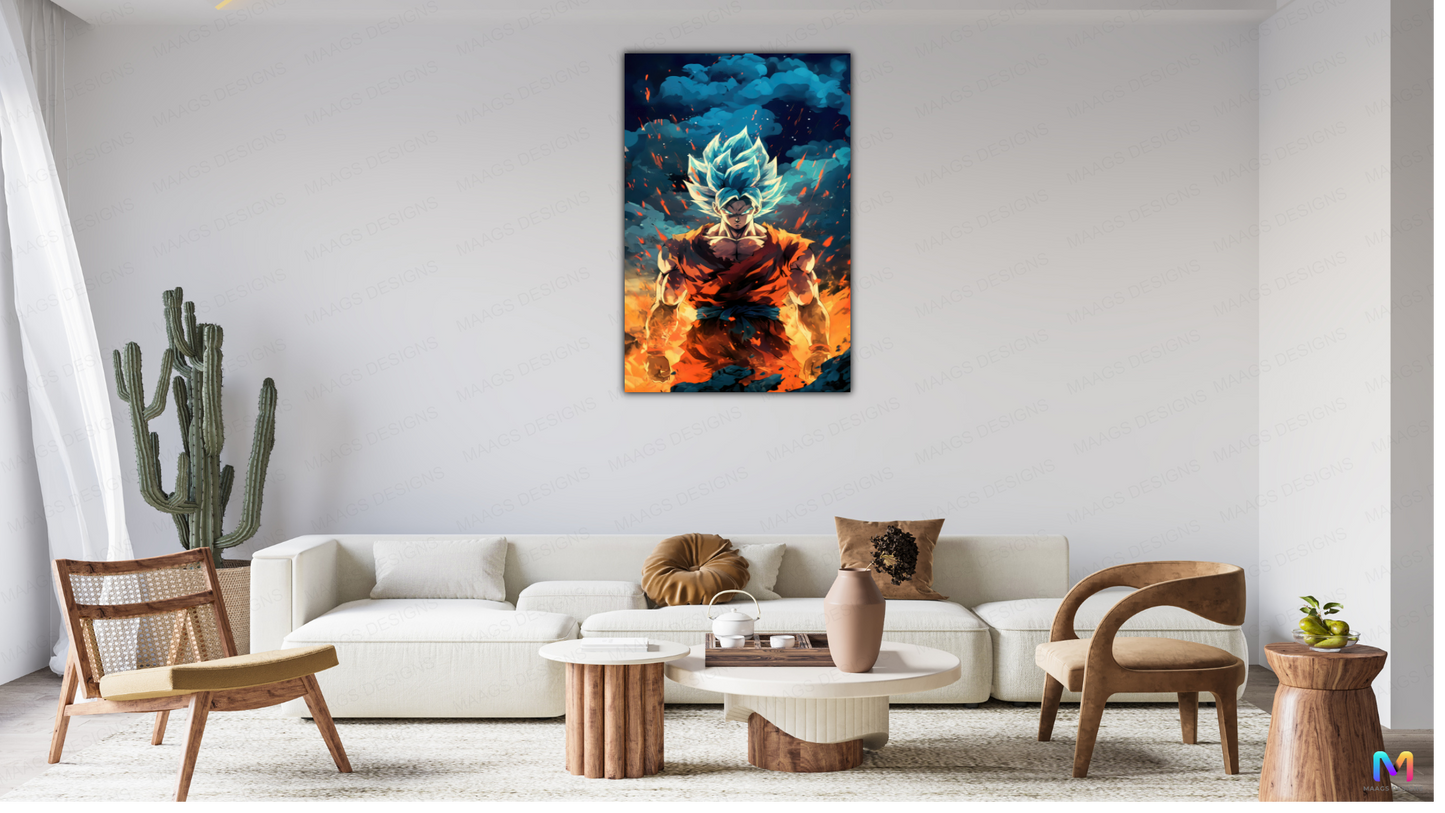 Goku - Dynamic Pose - Dragonball Z (Premium Acrylic Wall Poster)